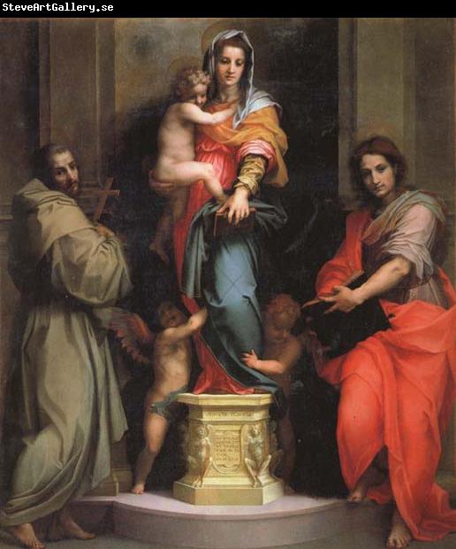 Andrea del Sarto Madonna and Child with SS.Francis and John the Baptist